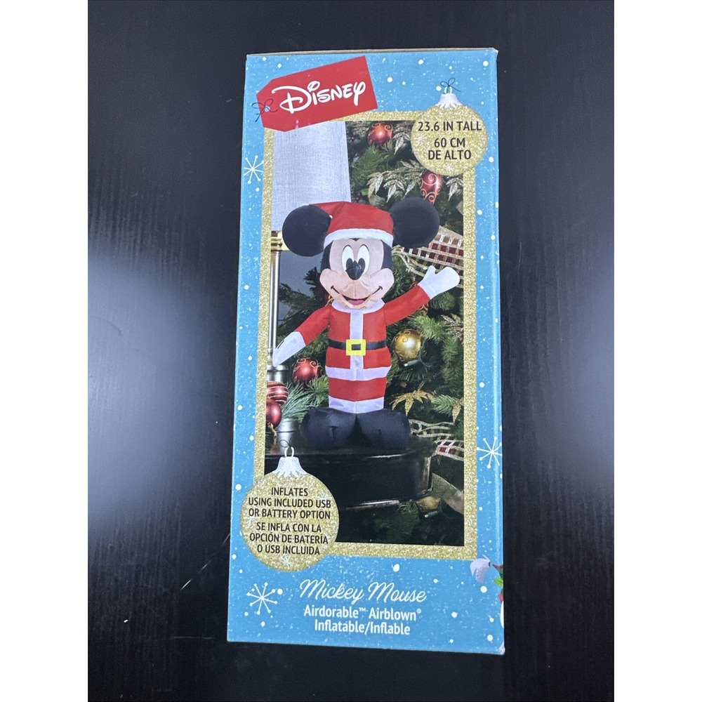 Disney Christmas‎ Mickey Mouse Airdorable Airblown 23.6 Inch Inflatable - Picture 3 of 6